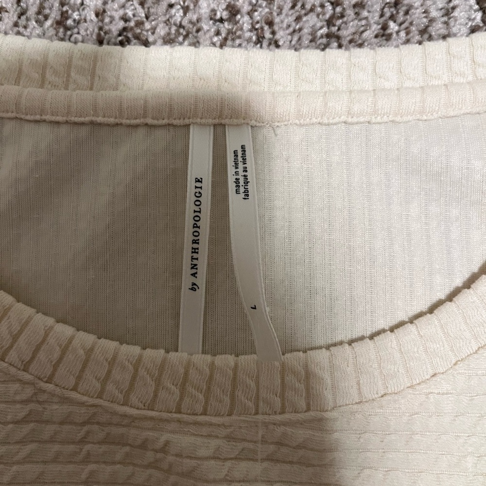 Anthropologie Ivory Textured Blouse